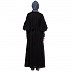 Elegant abaya with long cuff sleeves- Black